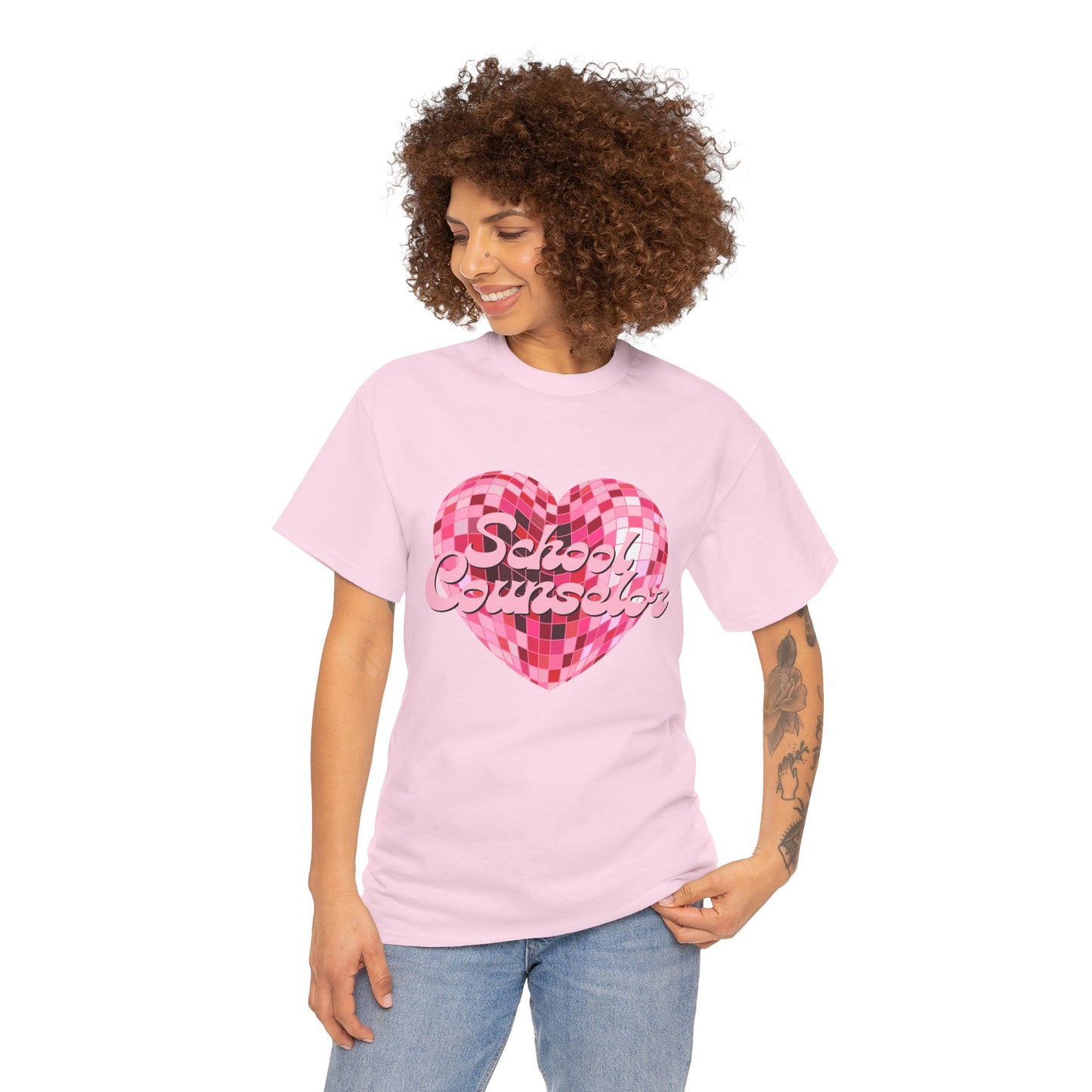 Pink Disco Heart School Counselor Unisex T-Shirt