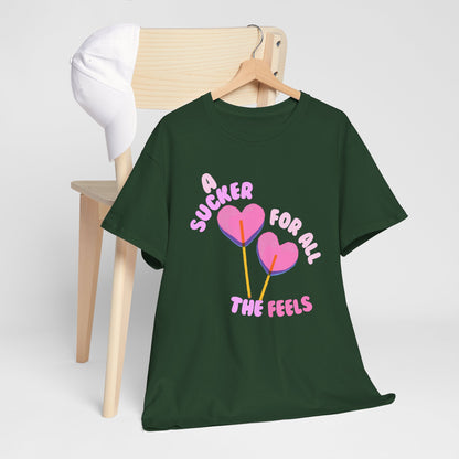 "A Sucker For All The Feels" Heart Lollipop Unisex T-Shirt