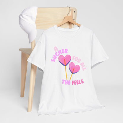 "A Sucker For All The Feels" Heart Lollipop Unisex T-Shirt