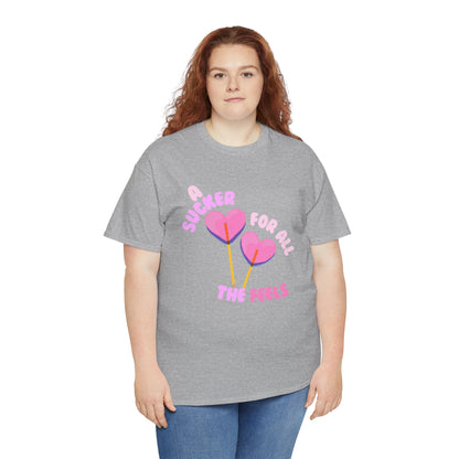 "A Sucker For All The Feels" Heart Lollipop Unisex T-Shirt