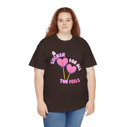 "A Sucker For All The Feels" Heart Lollipop Unisex T-Shirt