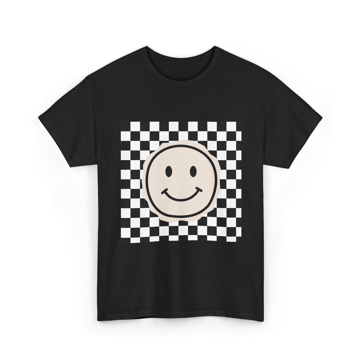 B&W Smiley Checkerboard Unisex T-Shirt