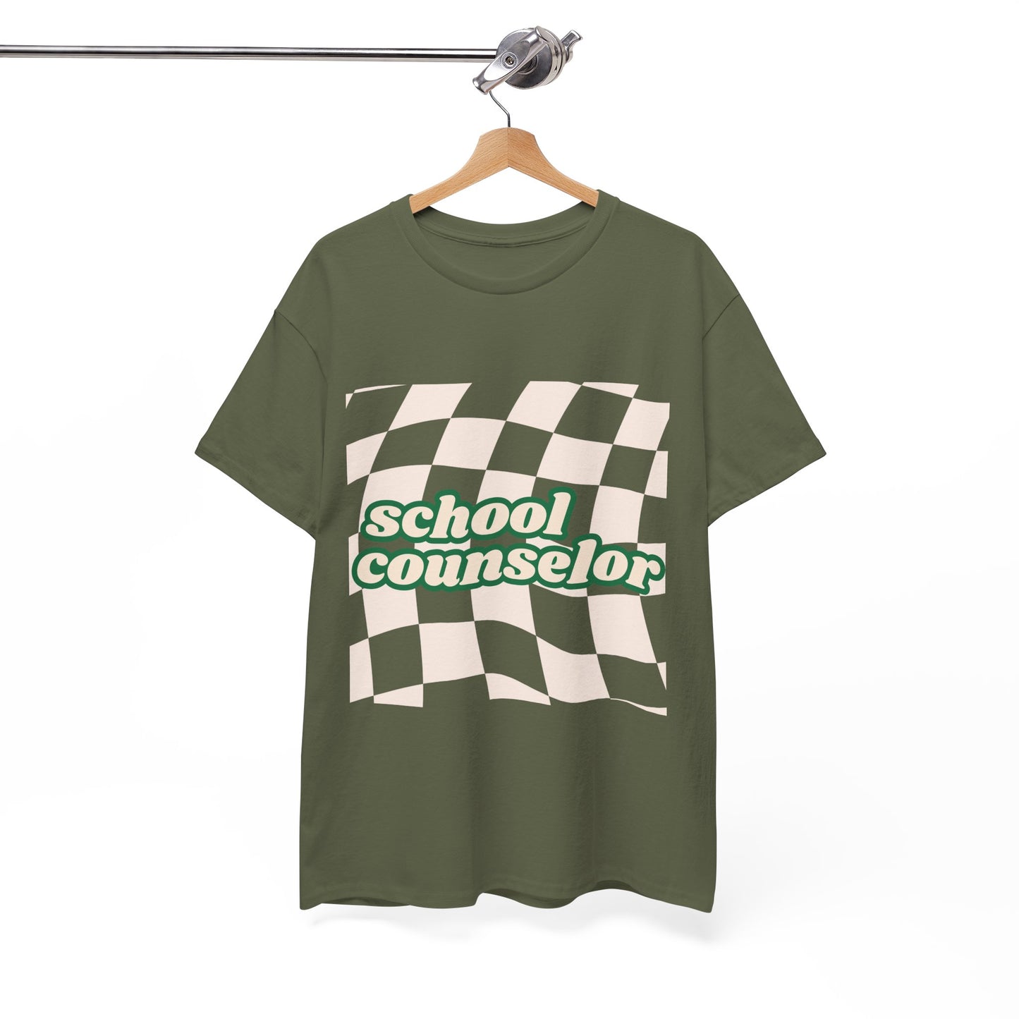 Retro Checkered School Counselor Unisex T‑Shirt