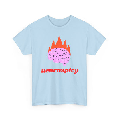 T-Shirt — 'neurospicy' Flaming Brain Graphic Tee
