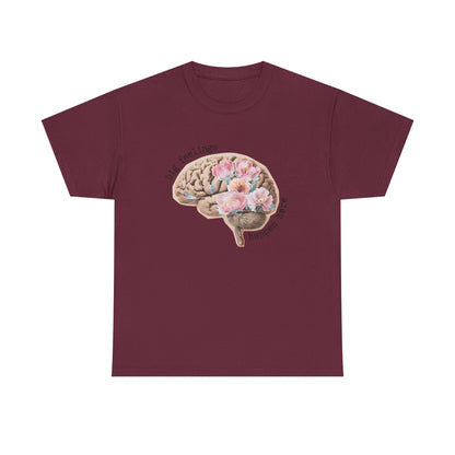 "Big Feelings Happen Here" Floral Brain Unisex T-Shirt