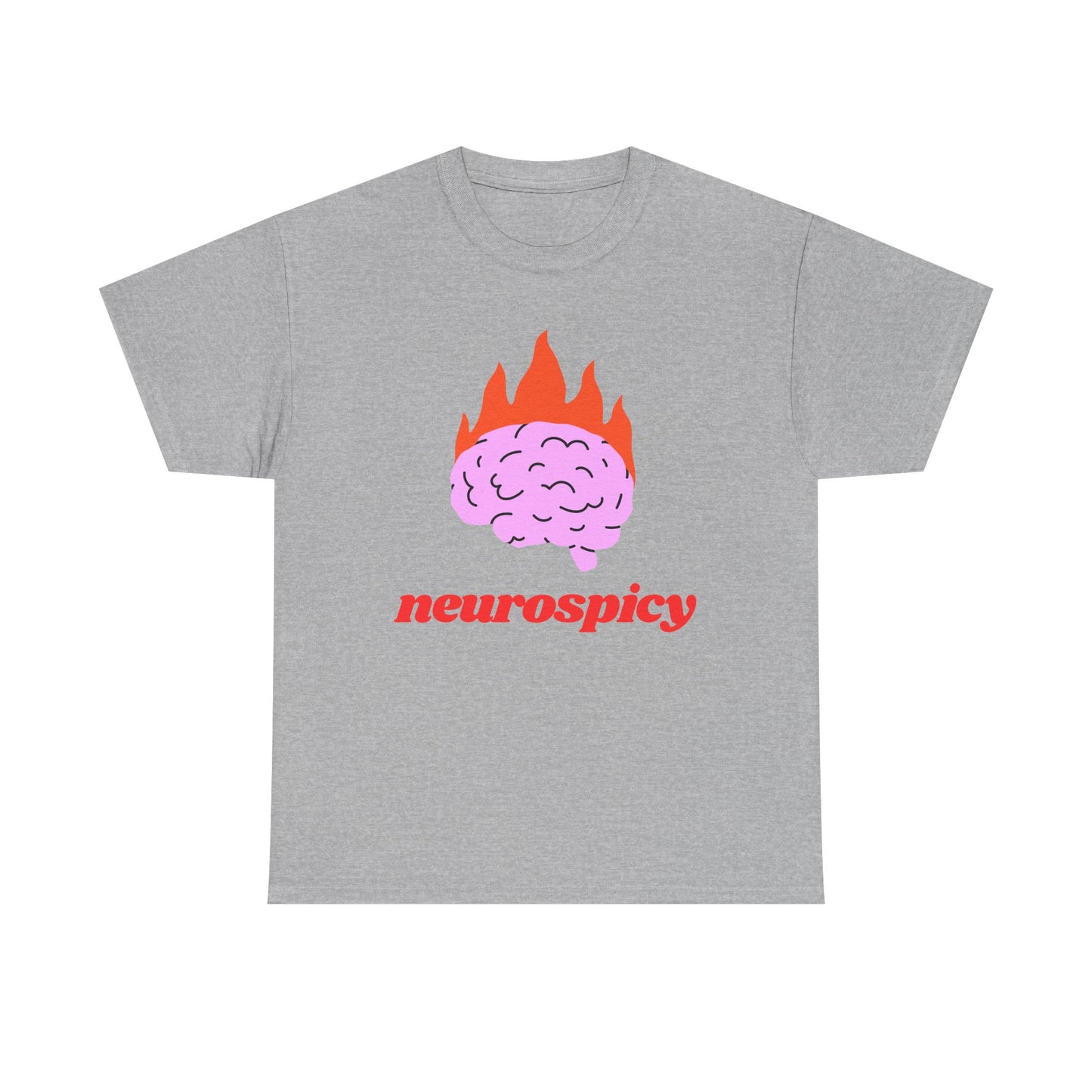T-Shirt — 'neurospicy' Flaming Brain Graphic Tee