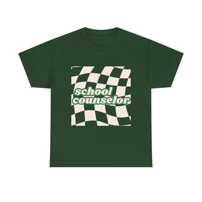 Retro Checkered School Counselor Unisex T‑Shirt