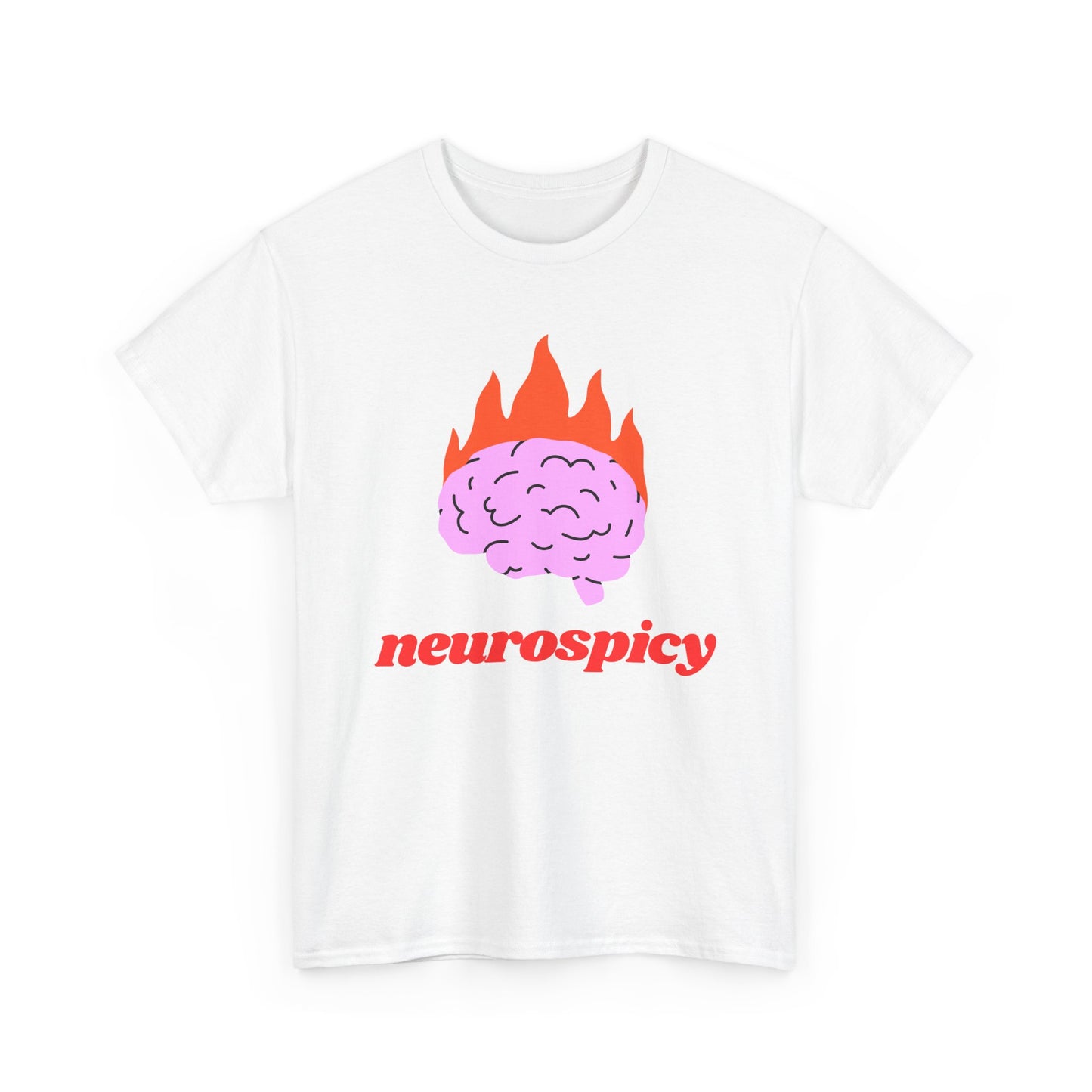 T-Shirt — 'neurospicy' Flaming Brain Graphic Tee