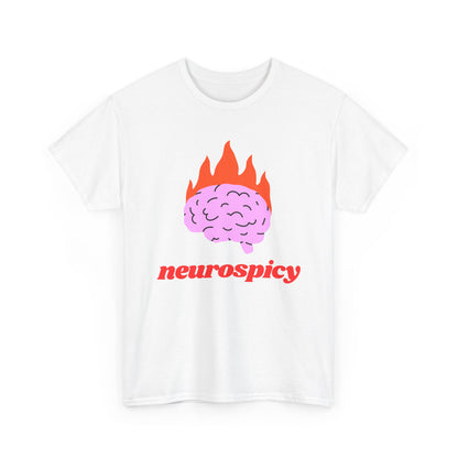 T-Shirt — 'neurospicy' Flaming Brain Graphic Tee