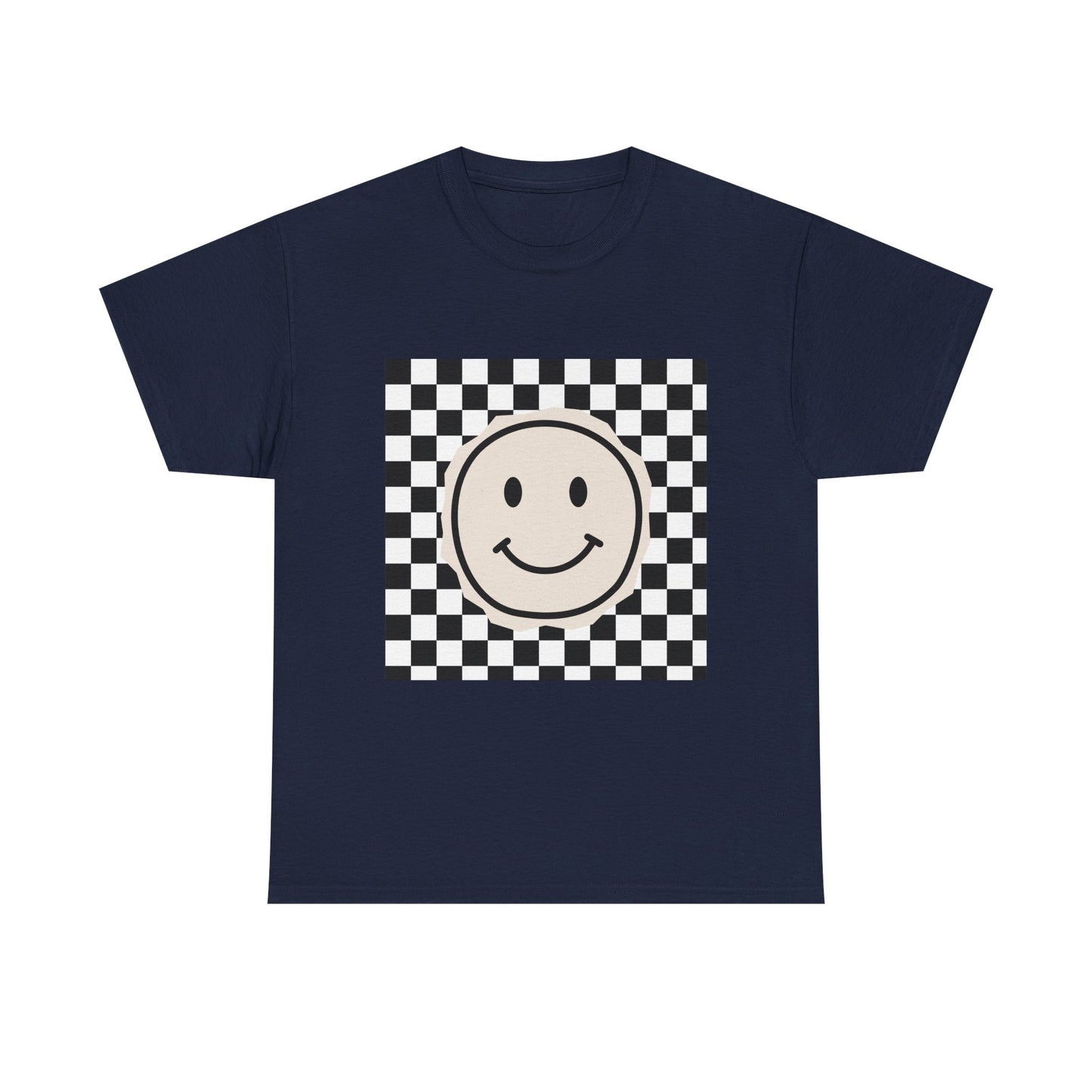 B&W Smiley Checkerboard Unisex T-Shirt