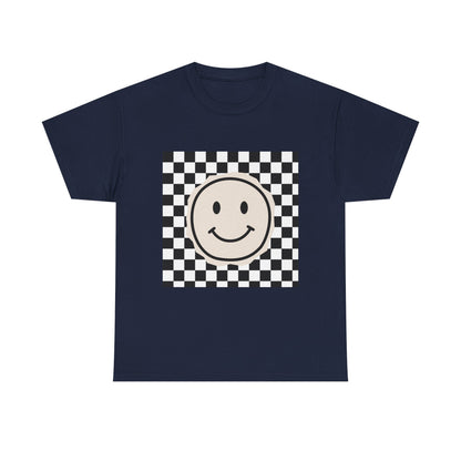 B&W Smiley Checkerboard Unisex T-Shirt