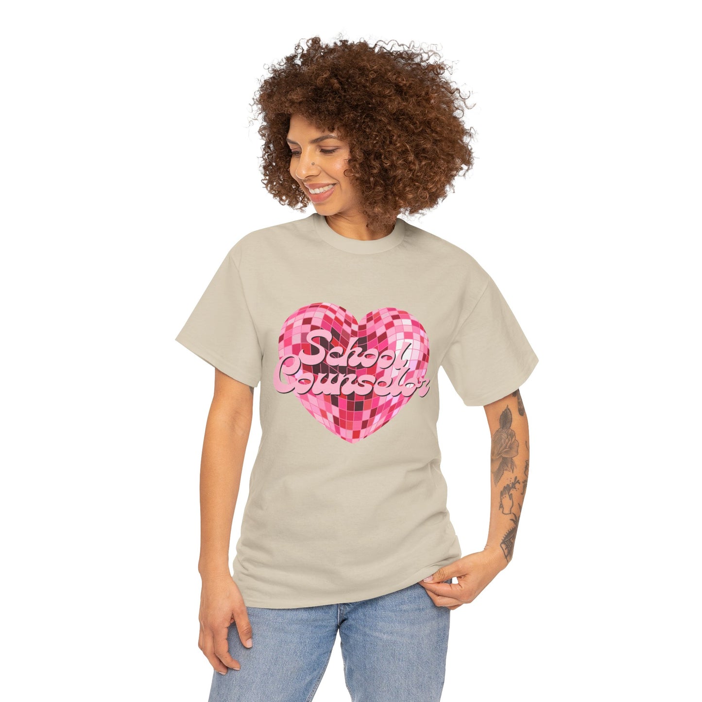 Pink Disco Heart School Counselor Unisex T-Shirt