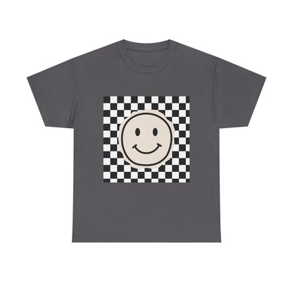 B&W Smiley Checkerboard Unisex T-Shirt