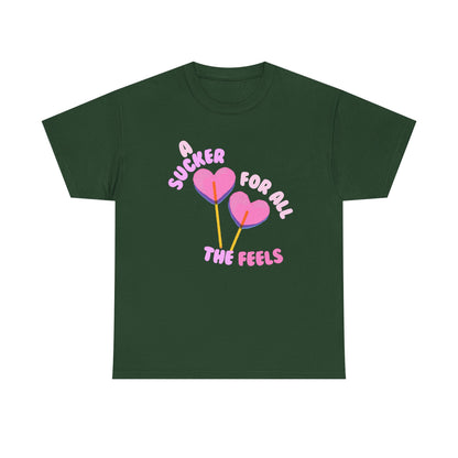 "A Sucker For All The Feels" Heart Lollipop Unisex T-Shirt