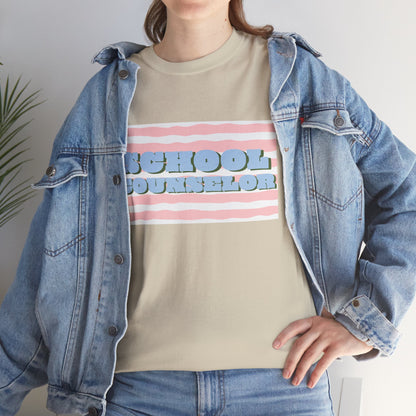 School Counselor Retro Stripe Unisex T-Shirt