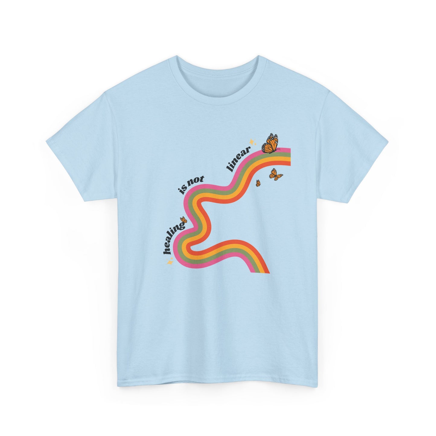 "Healing is not linear" Retro Rainbow Unisex T-Shirt