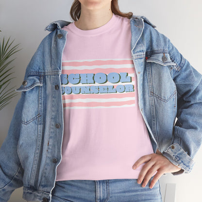 School Counselor Retro Stripe Unisex T-Shirt