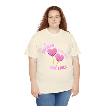 "A Sucker For All The Feels" Heart Lollipop Unisex T-Shirt