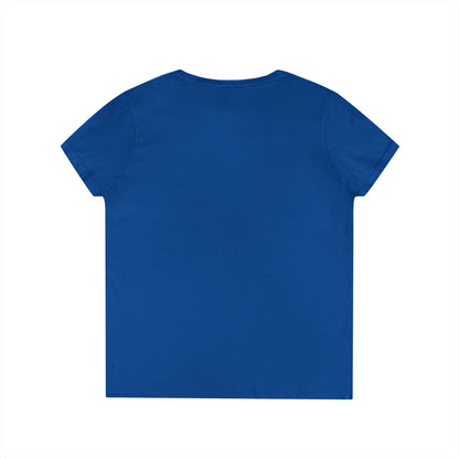 EDS Pledge Ladies' V-Neck T-Shirt (Baby Blue/White Logo)