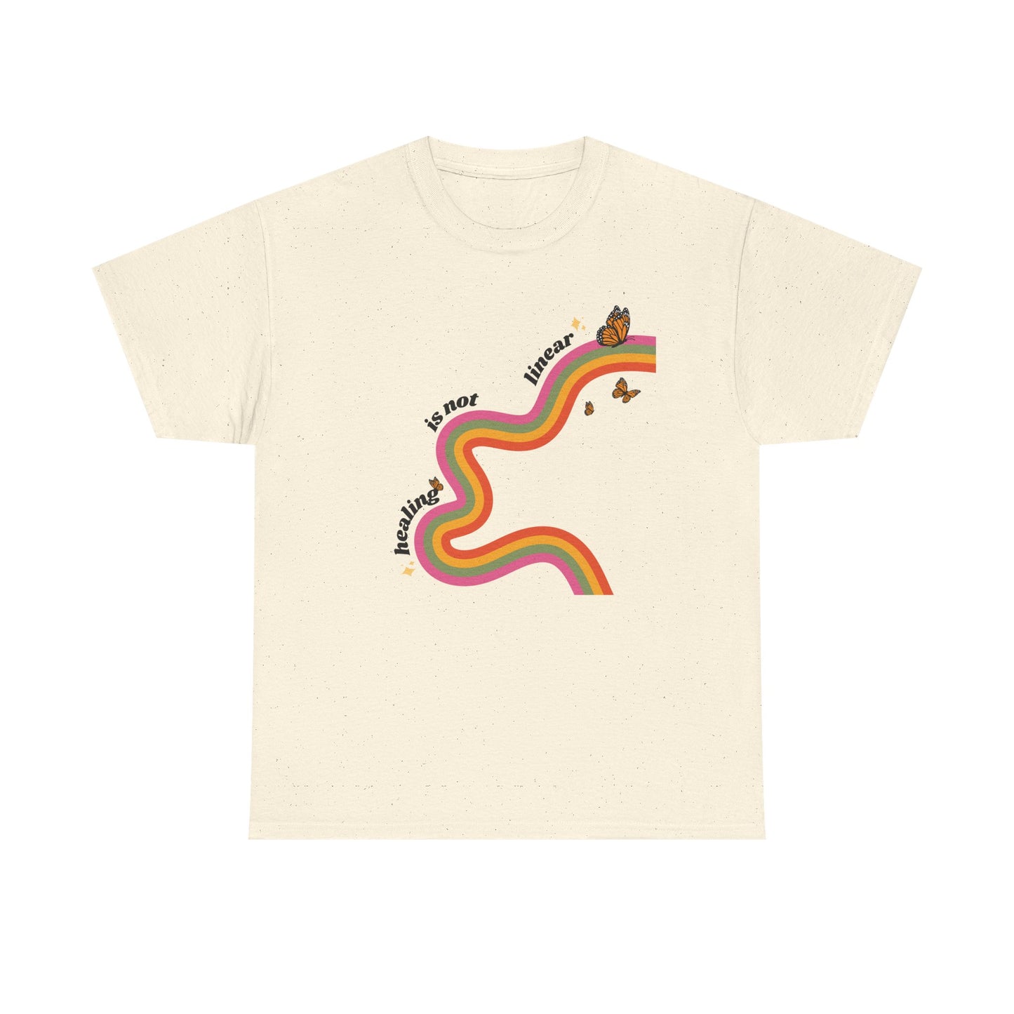 "Healing is not linear" Retro Rainbow Unisex T-Shirt
