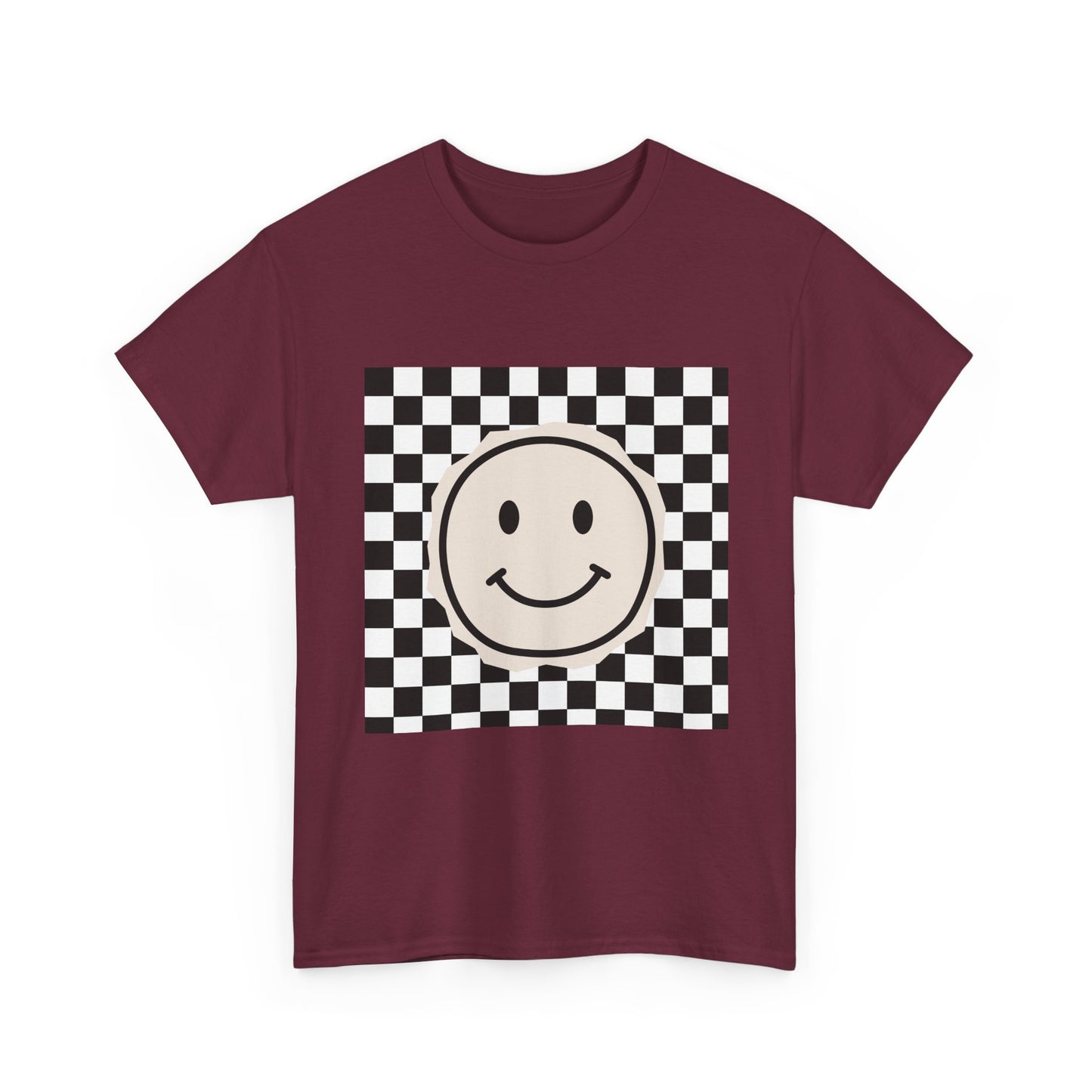 B&W Smiley Checkerboard Unisex T-Shirt