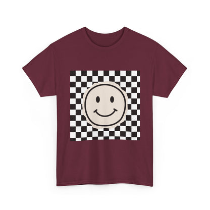 B&W Smiley Checkerboard Unisex T-Shirt