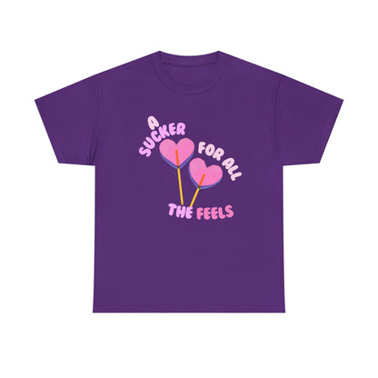 "A Sucker For All The Feels" Heart Lollipop Unisex T-Shirt