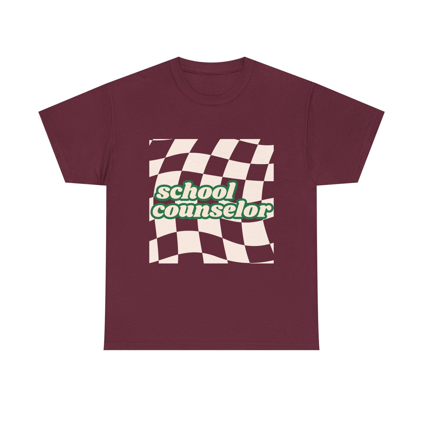 Retro Checkered School Counselor Unisex T‑Shirt