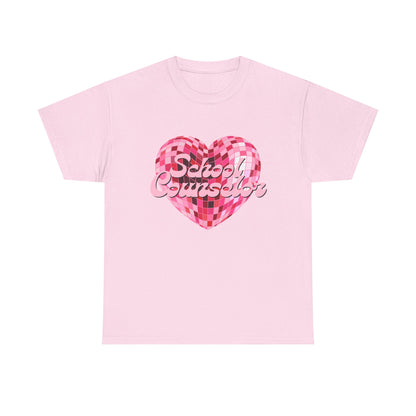 Pink Disco Heart School Counselor Unisex T-Shirt