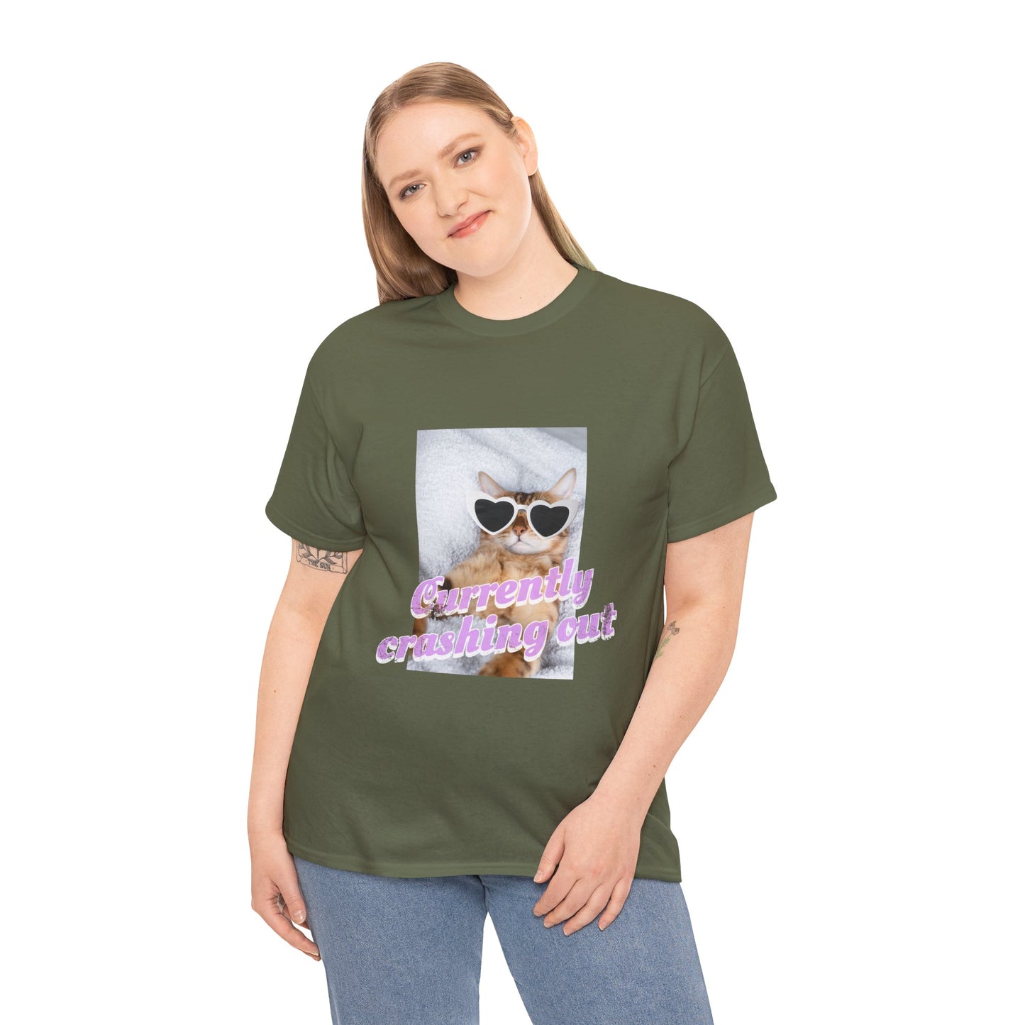 "Currently Crashing Out" Cat T-Shirt