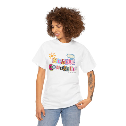 Typography School Counselor "Rain or Shine" Unisex T-Shirt