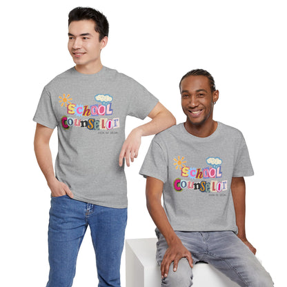 Typography School Counselor "Rain or Shine" Unisex T-Shirt