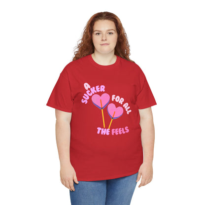"A Sucker For All The Feels" Heart Lollipop Unisex T-Shirt