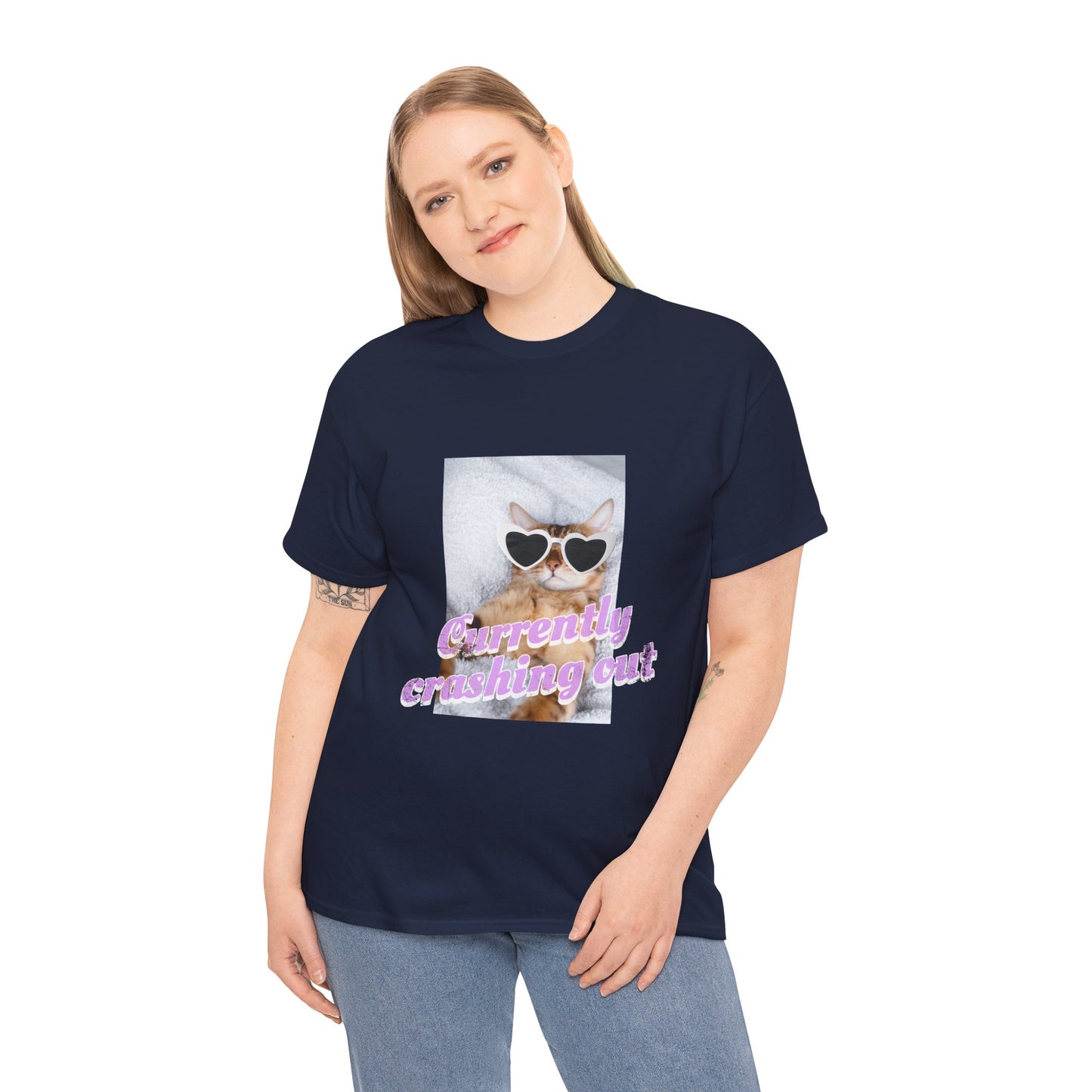 "Currently Crashing Out" Cat T-Shirt