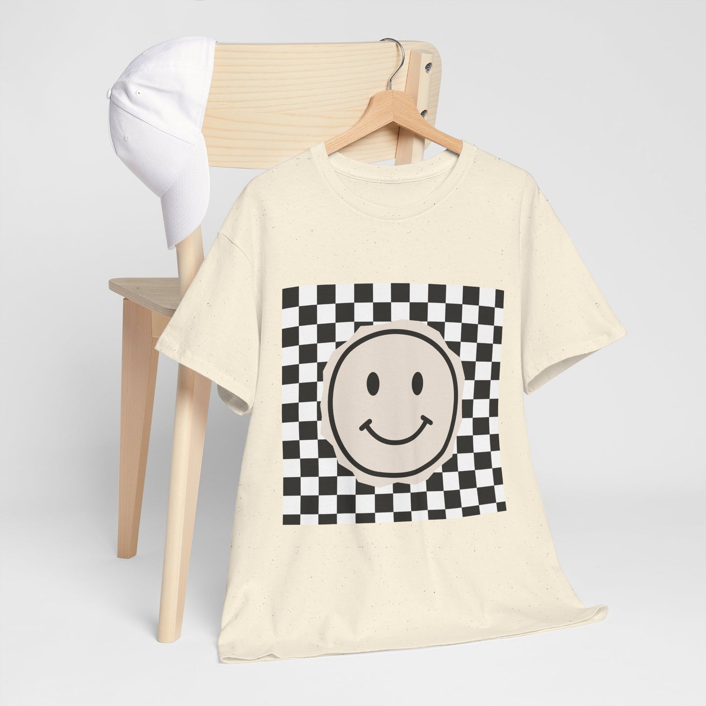 B&W Smiley Checkerboard Unisex T-Shirt