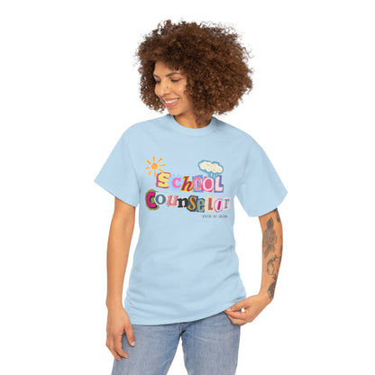 Typography School Counselor "Rain or Shine" Unisex T-Shirt