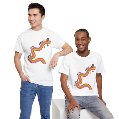"Healing is not linear" Retro Rainbow Unisex T-Shirt