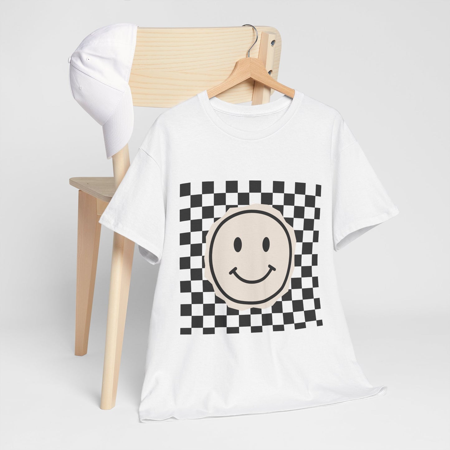B&W Smiley Checkerboard Unisex T-Shirt