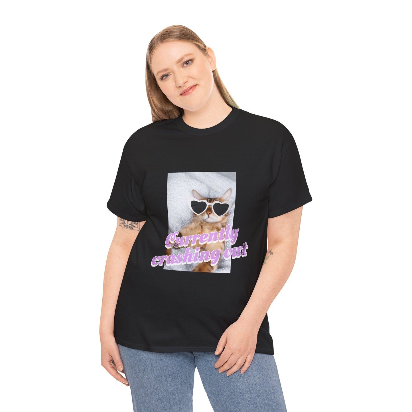 "Currently Crashing Out" Cat T-Shirt