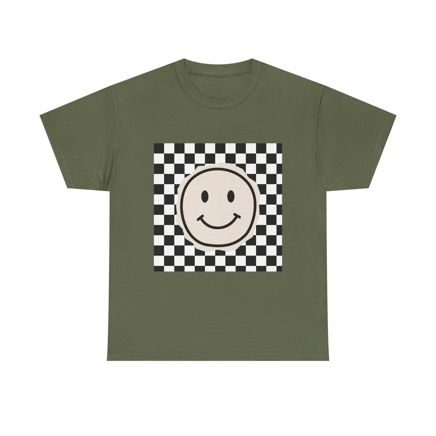 B&W Smiley Checkerboard Unisex T-Shirt
