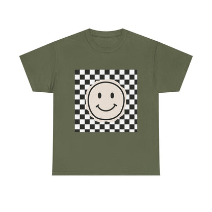 B&W Smiley Checkerboard Unisex T-Shirt