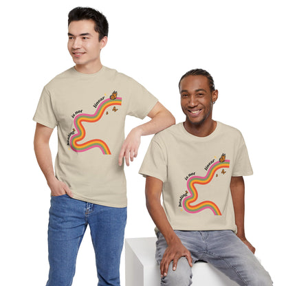 "Healing is not linear" Retro Rainbow Unisex T-Shirt