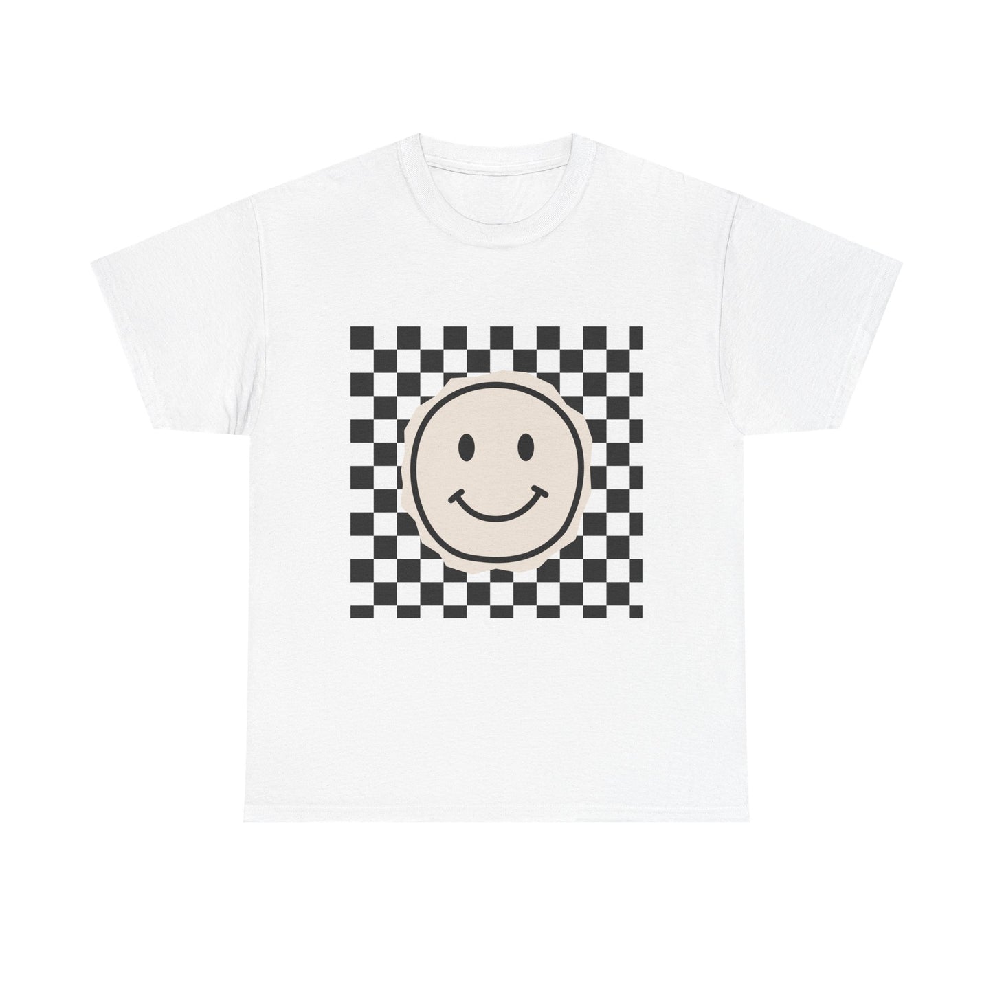 B&W Smiley Checkerboard Unisex T-Shirt