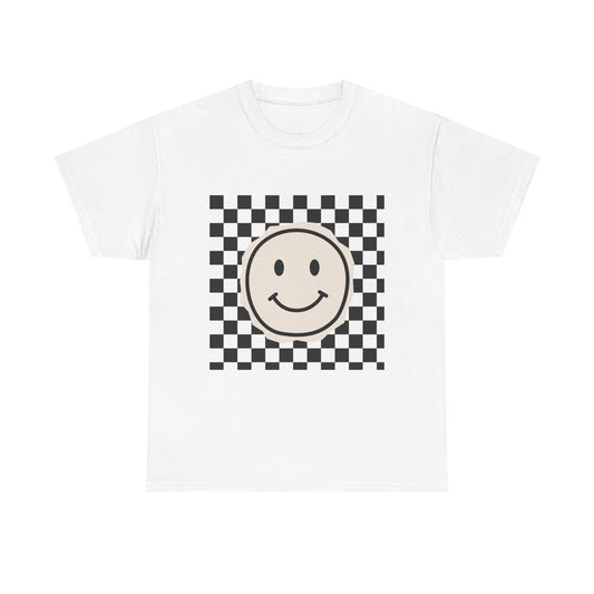 B&W Smiley Checkerboard Unisex T-Shirt