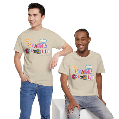 Typography School Counselor "Rain or Shine" Unisex T-Shirt