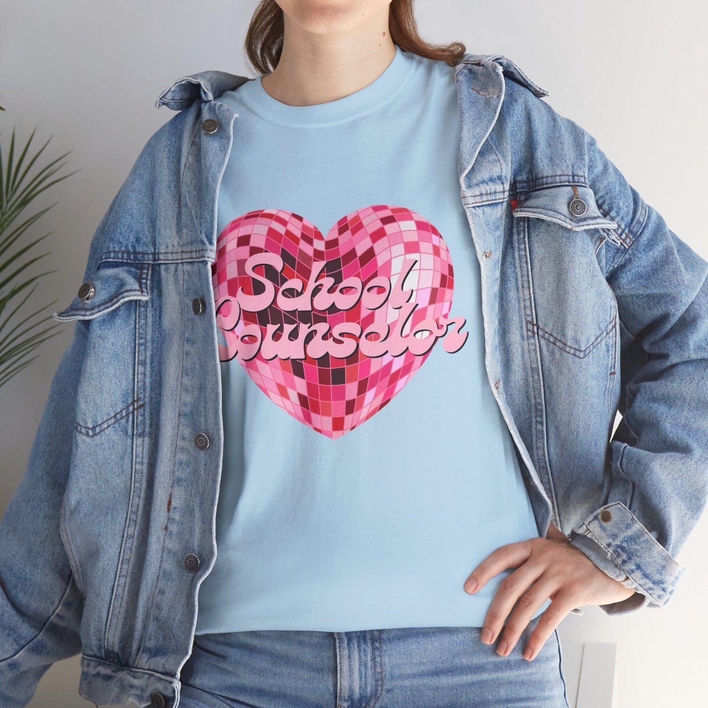 Pink Disco Heart School Counselor Unisex T-Shirt