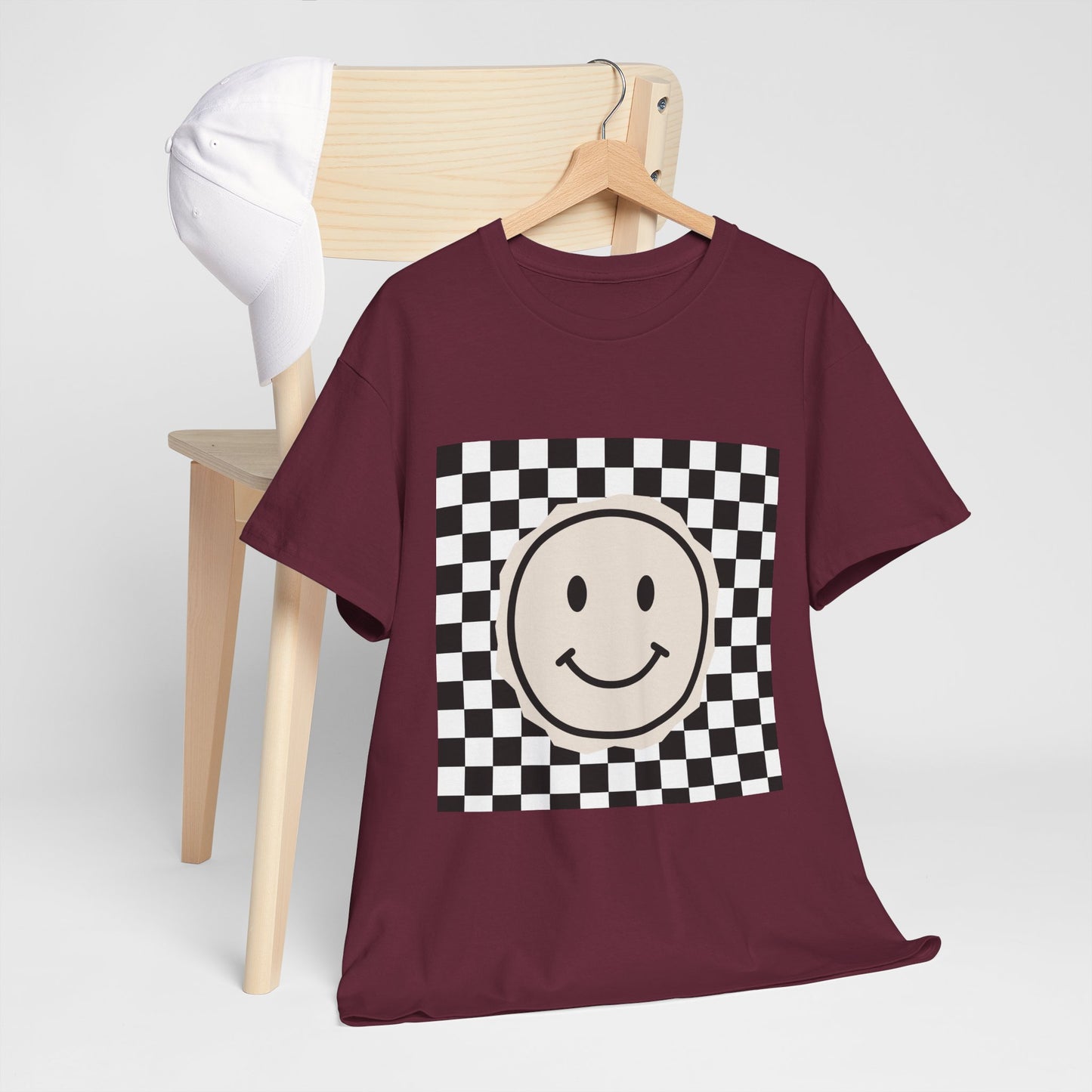 B&W Smiley Checkerboard Unisex T-Shirt