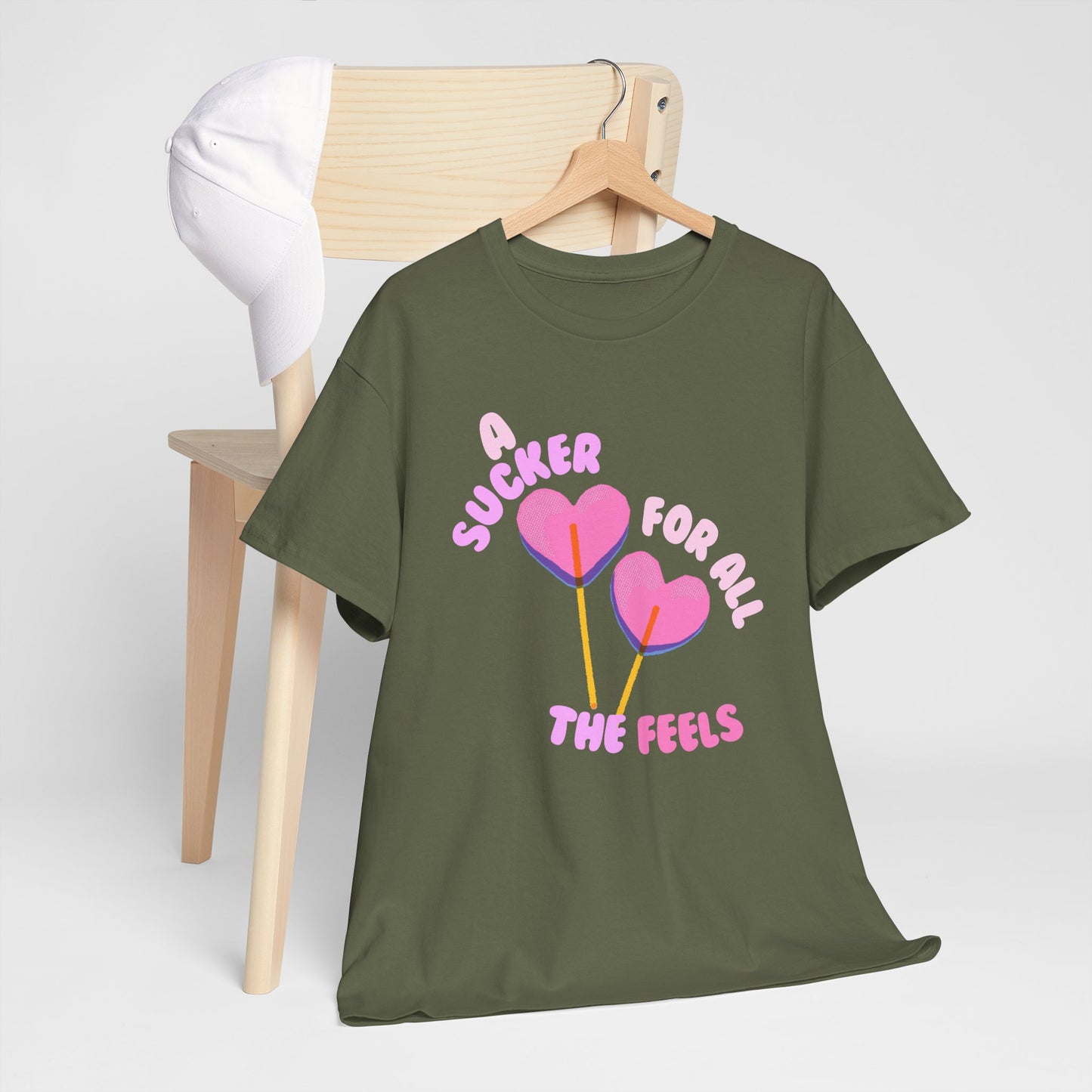 "A Sucker For All The Feels" Heart Lollipop Unisex T-Shirt