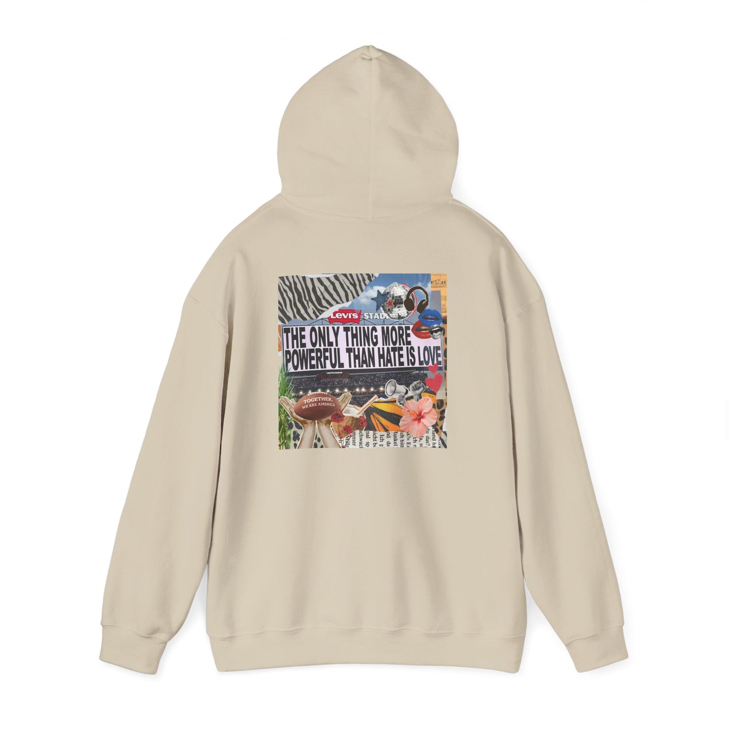 'The Only Thing More Powerful Than Hate Is Love' Back Print Hoodie
