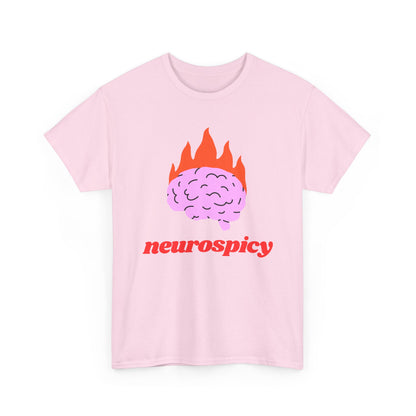 T-Shirt — 'neurospicy' Flaming Brain Graphic Tee